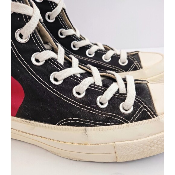 Converse X PLAY Comme des Garcons Black Hi Top Chuck 70 Ladies US 7 - Picture 7 of 13
